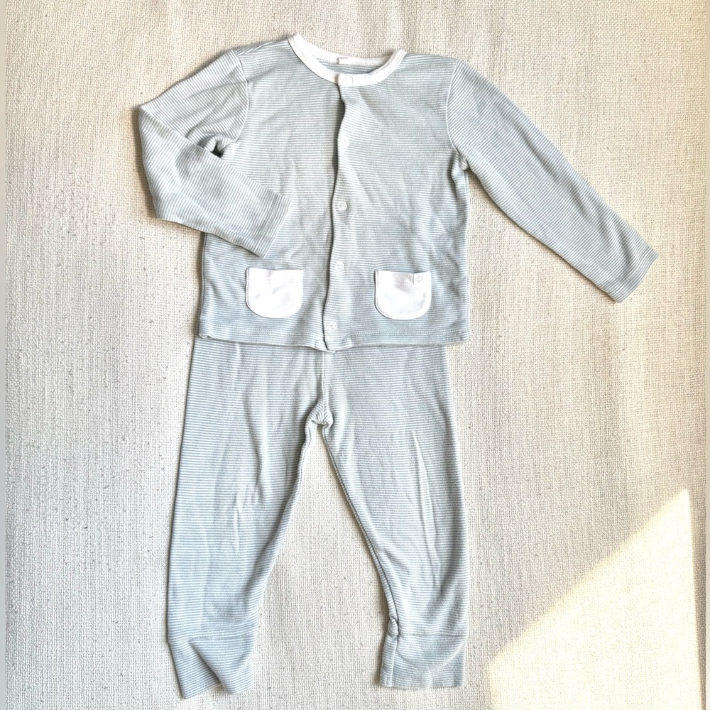 MORI Cardigan + Leggings Set | 18-24M | Blue Stripe